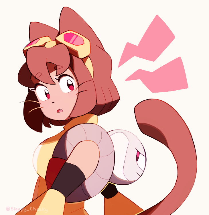 1boy, 1girl, animal_ears, brown_hair, cat_ears, cat_girl, character_request, commentary