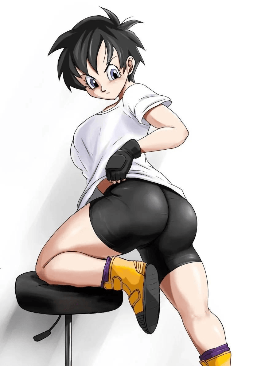1girl, artist_request, ass, bad_id, bad_reddit_id, black_gloves, black_hair, black_shorts