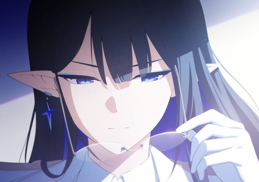 1girl, artist_request, blacies, blue_archive, blue_eyes, blue_hair, closed_eyes, colored_inner_hair