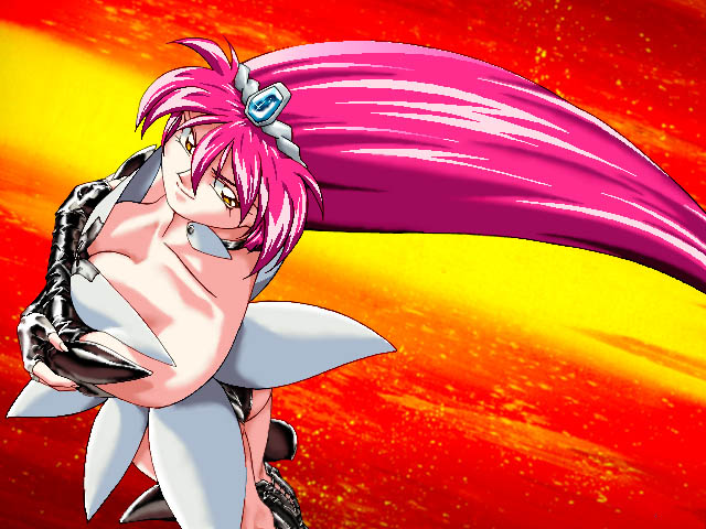 1990s_(style), 1girl, bad_id, black_choker, black_gloves, black_skirt, black_thighhighs, blue_gem