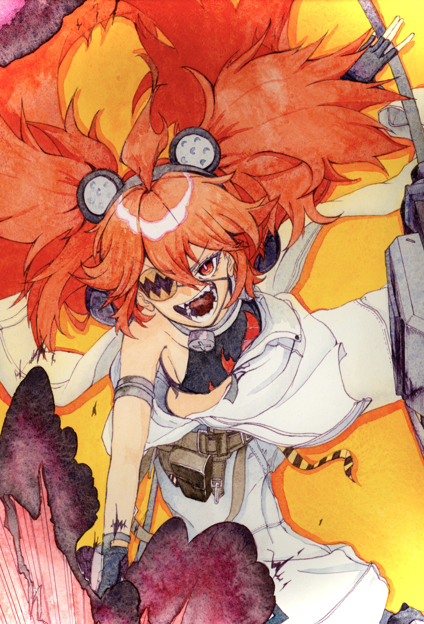 1girl, absurdres, ahoge, animal_ears, bare_shoulders, bear_ears, black_gloves, breasts