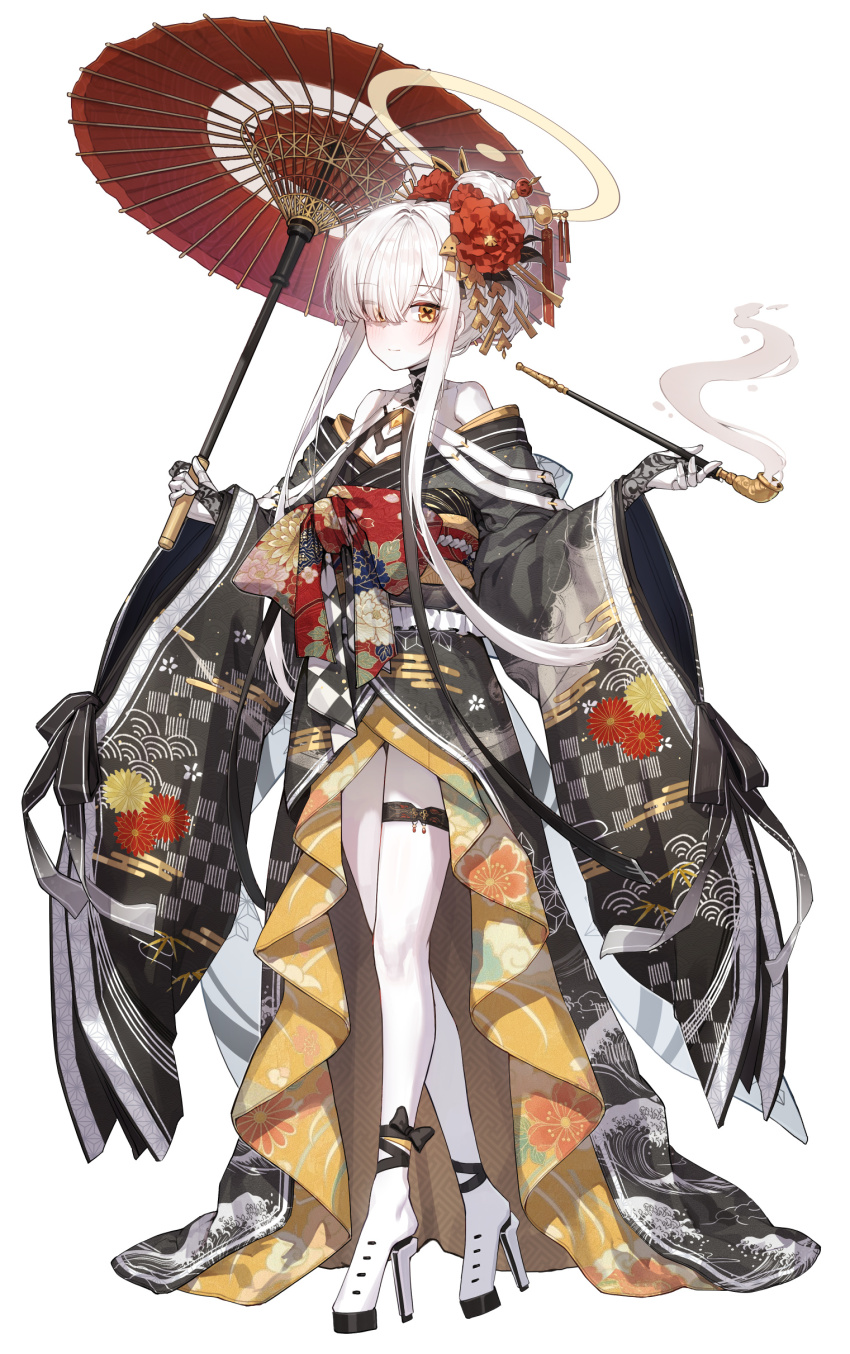 1girl, absurdres, alternate_costume, alternate_hairstyle, bare_shoulders, black_bridal_gauntlets, blue_archive, blush