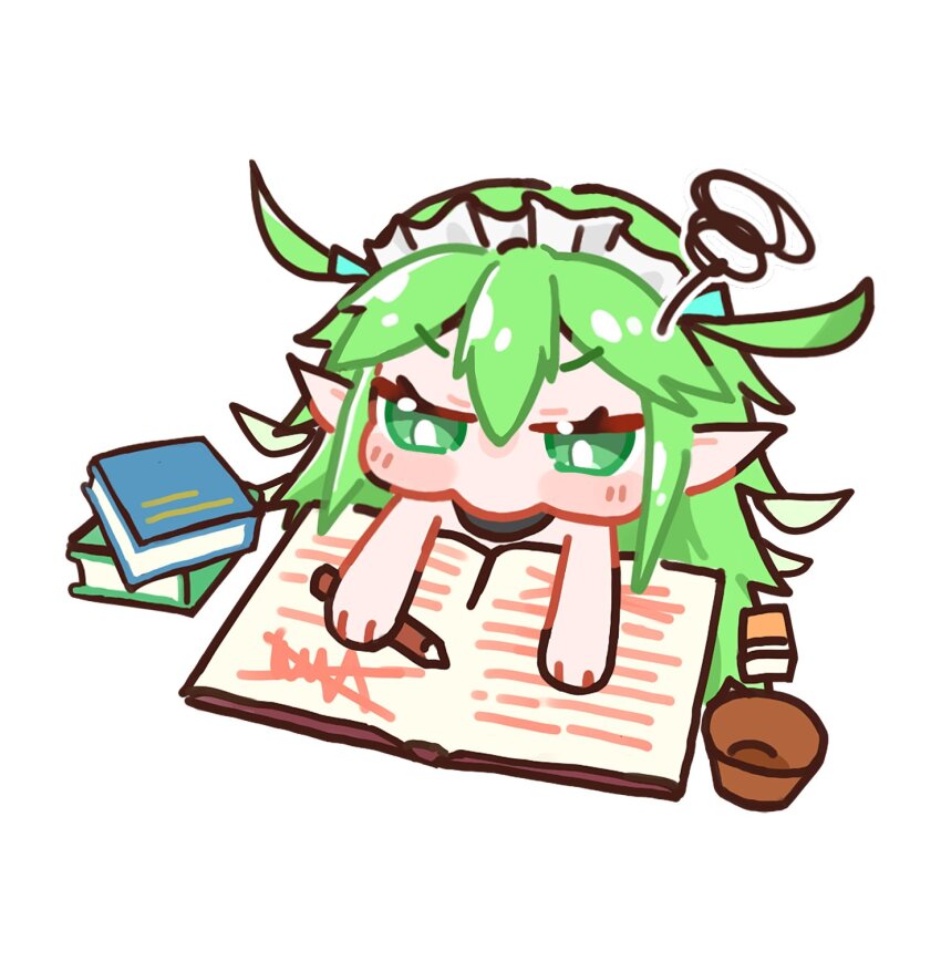 1girl, bare_arms, bfs1557897975, black_collar, black_souls, blush, book, bright_pupils