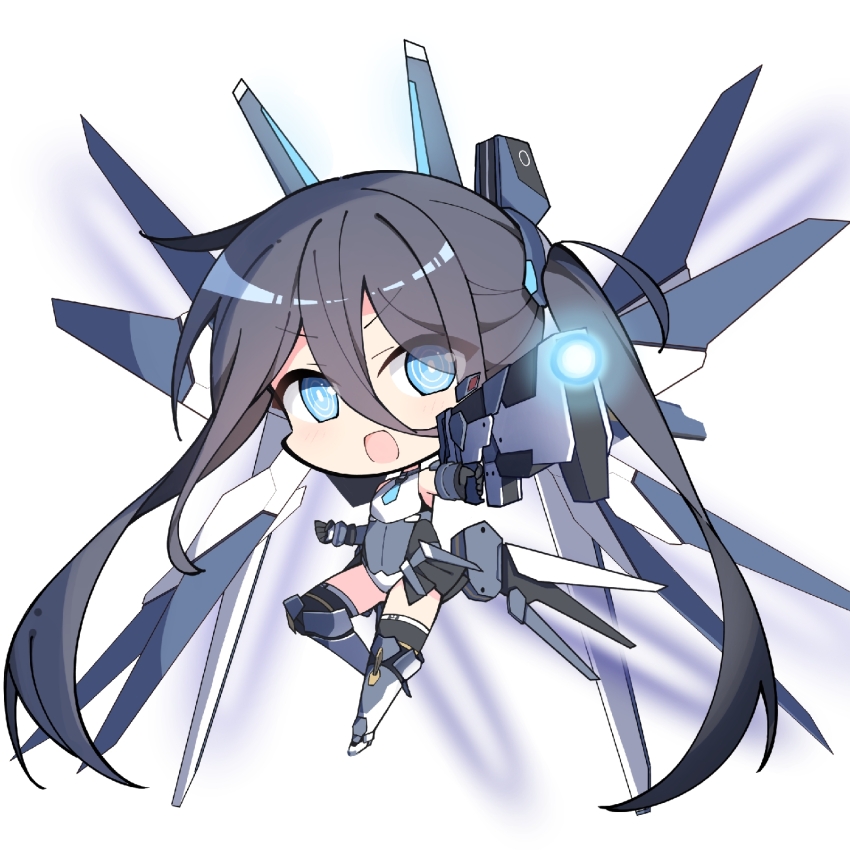 1girl, aiming, aiming_at_viewer, aliasing, aqua_eyes, aris_(armed)_(blue_archive), aris_(blue_archive), armored_boots