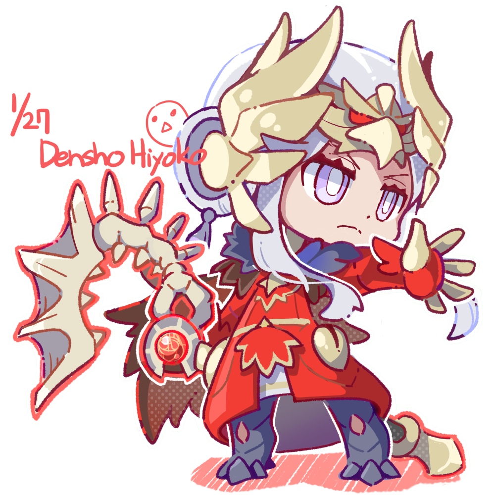 1girl, axe, aymr_(fire_emblem), bird_girl, chibi, commentary_request, edelgard_von_hresvelg, edelgard_von_hresvelg_(hegemon)