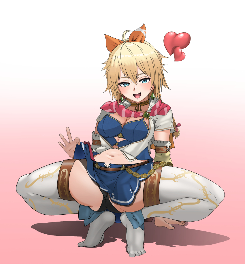 1girl, absurdres, black_panties, blonde_hair, breasts, cat_(saga), choker, cleavage