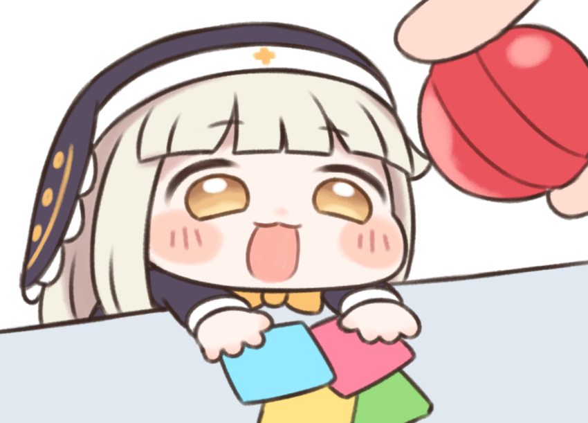 1girl, :3, candy, chibi, commentary_request, food, holding, holding_candy