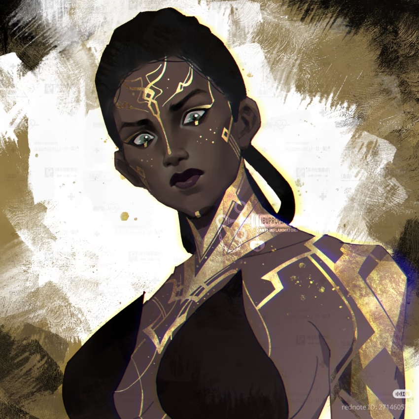 1girl, alternate_hairstyle, angry, arcane:_league_of_legends, artist_name, artist_request, bad_source, bare_shoulders