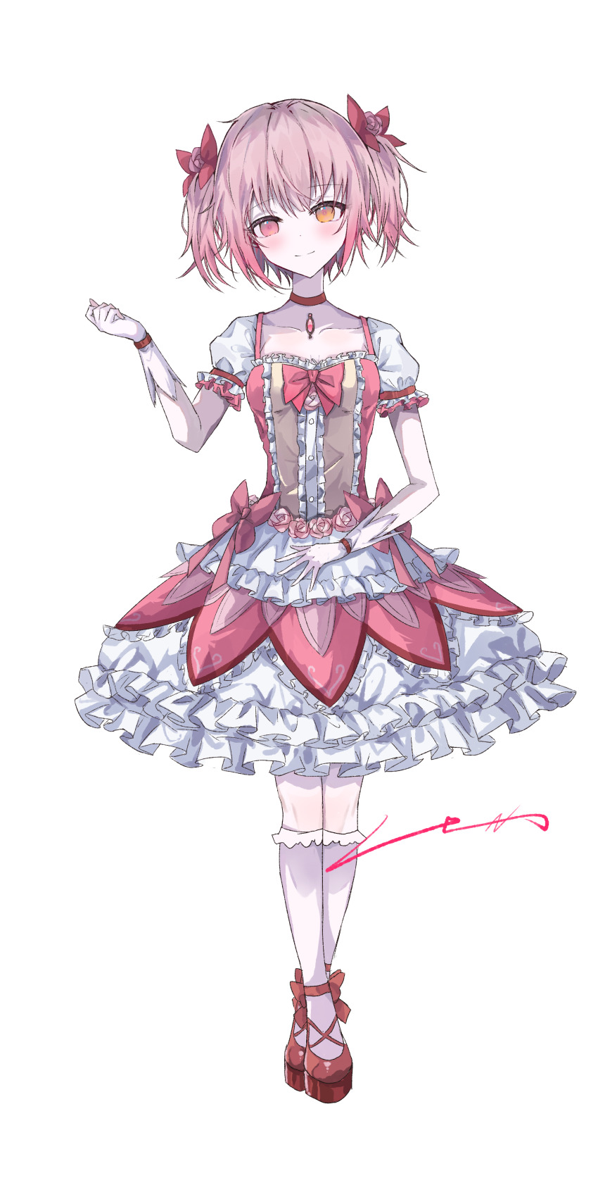 1girl, absurdres, bow, bowtie, commentary_request, dress, frilled_dress, frills