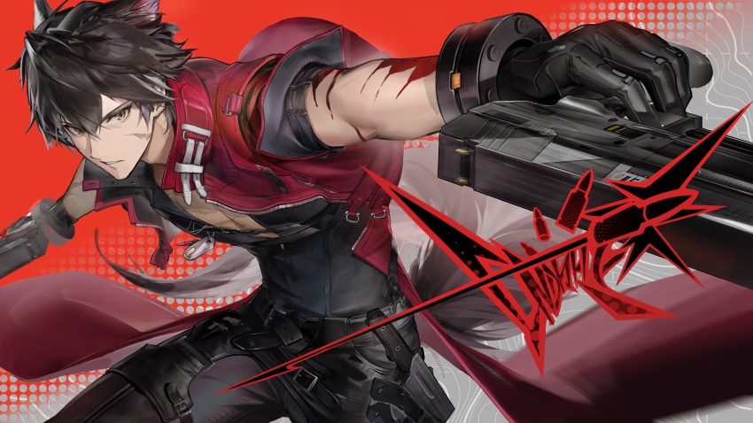 1boy, absurdres, arknights, arknights:_endfield, black_gloves, black_hair, black_pants, black_shirt