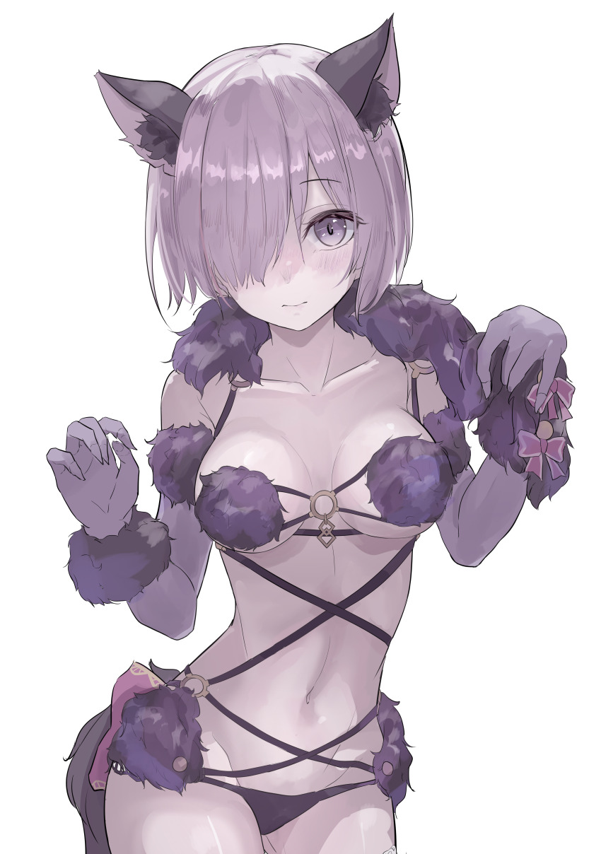 1girl, absurdres, animal_ears, bare_shoulders, blush, breasts, cleavage, closed_mouth