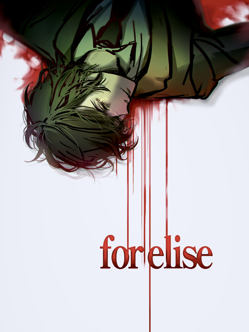 1boy, andou_(and_y_u), black_hair, blood, business_suit, closed_eyes, copyright_name, for_elise_-_elise_no_tame_ni