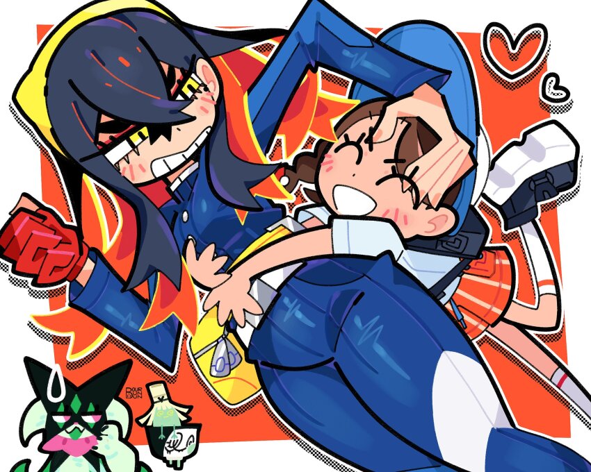 black_hair, blue_gakuran, blue_hat, blueberry_academy_school_uniform, bourbunbun, braid, carmine_(pokemon), colored_inner_hair