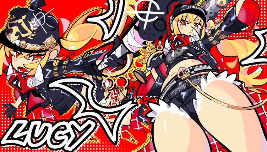 absurdres, baseball_bat, belt, black_helmet, blonde_hair, boar, bourbunbun, brass_knuckles