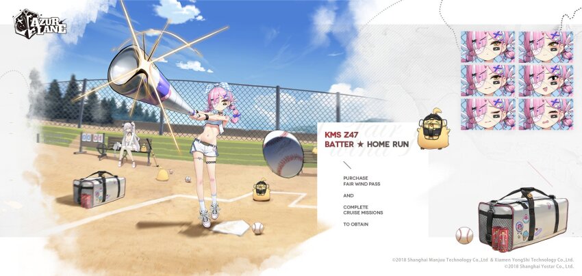2girls, :o, azur_lane, baby_animal, bag, ball, bandaid, bandaid_on_knee