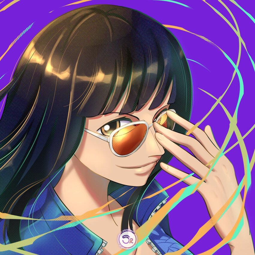 1girl, 2025, black_hair, blunt_bangs, brown_eyes, closed_mouth, commentary, high_collar