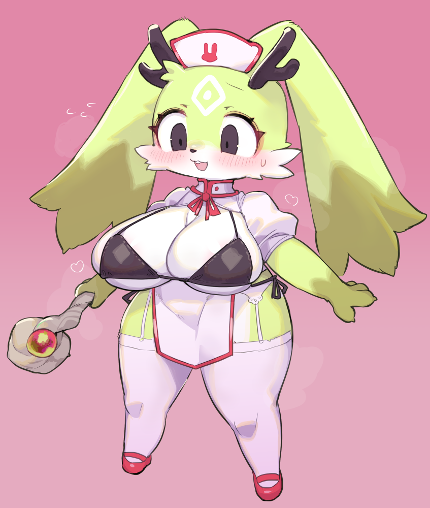 1girl, animal_ears, animal_hands, antlers, atlyss, black_bra, blush, bra