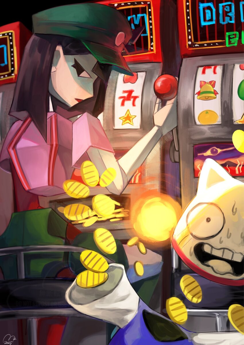 1boy, 1girl, black_eyes, black_hair, blunt_bangs, blunt_ends, bob_cut, cat