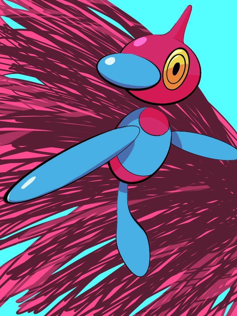 blue_skin, colored_sclera, colored_skin, floating, full_body, gen_4_pokemon, hashtag-only_commentary, horns