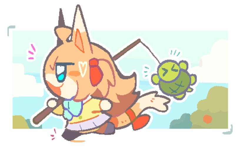 >_<, :3, :d, ahchive_be, ahoge, animal_crossing_(style), aqua_bow, aqua_bowtie