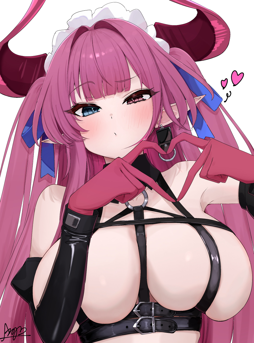 1girl, argar_demo, azur_lane, bare_shoulders, blue_eyes, blue_ribbon, blush, breasts