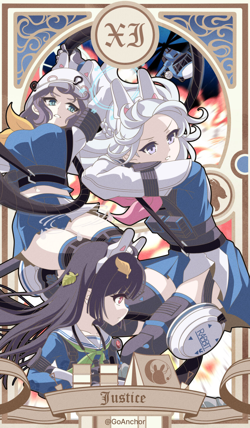 absurdres, animal_ear_hairband, animal_ears, black_hair, blue_archive, breasts, fake_animal_ears, goanchor