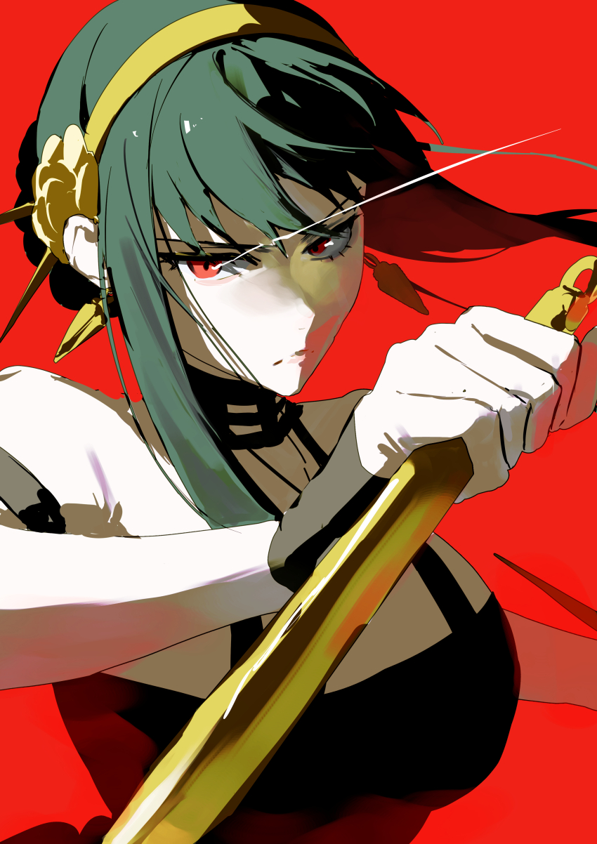 1girl, 333takoyaki, absurdres, black_dress, black_hair, breasts, closed_mouth, commentary_request