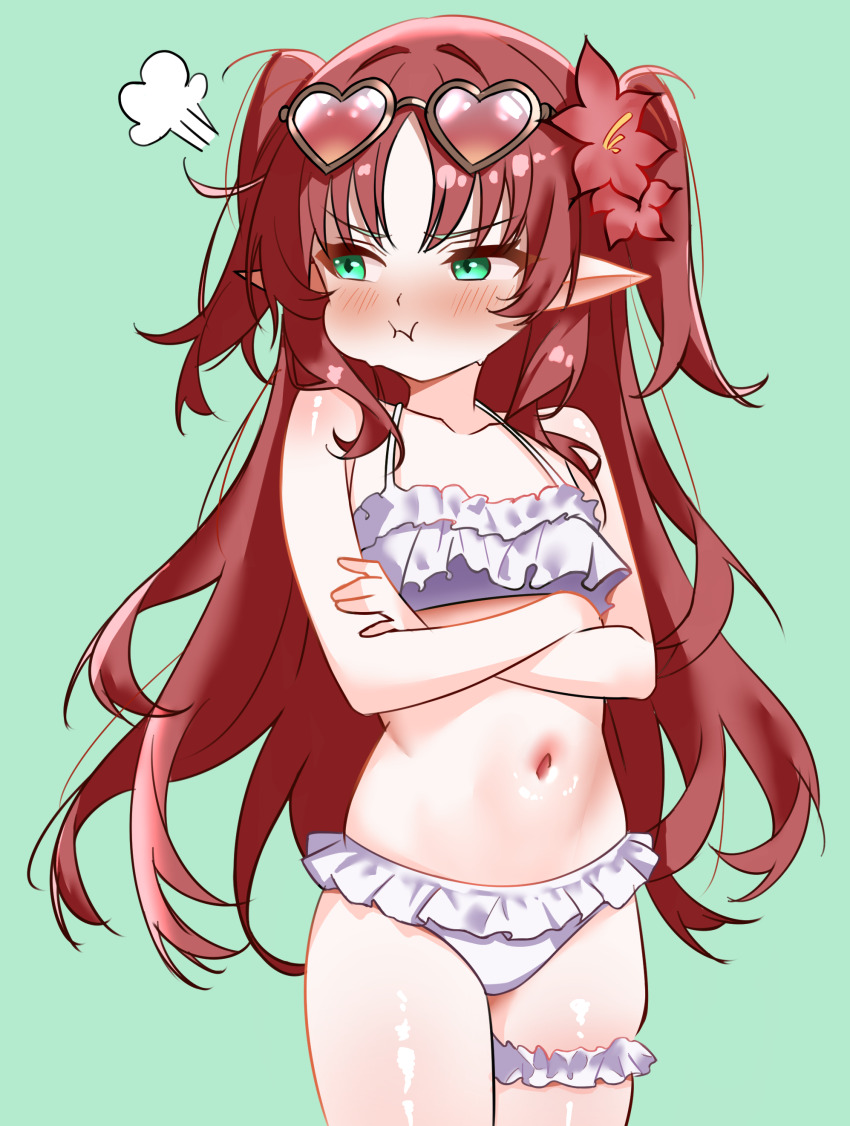 1girl, :i, absurdres, angry, arknights, averting_eyes, bare_arms, bare_shoulders