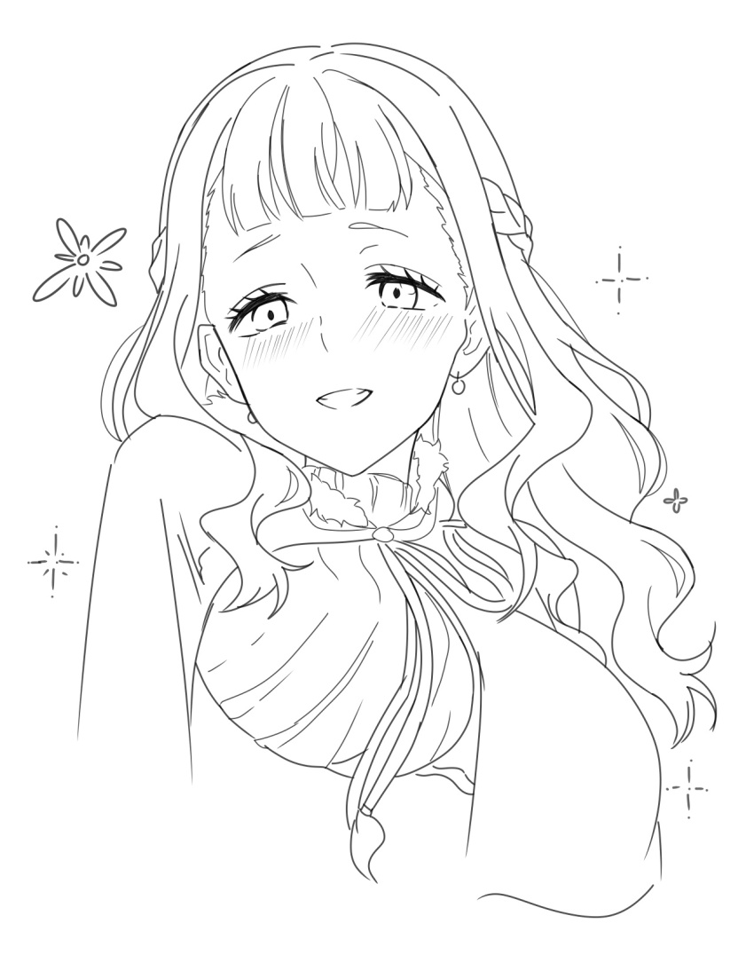 1girl, black_clover, blush, breasts, earrings, jewelry, large_breasts, long_hair