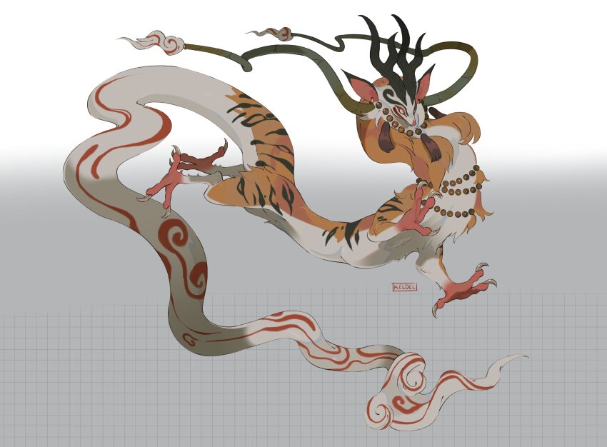 absurdres, animal_ears, animal_focus, bird_legs, claws, closed_mouth, creature, dragon