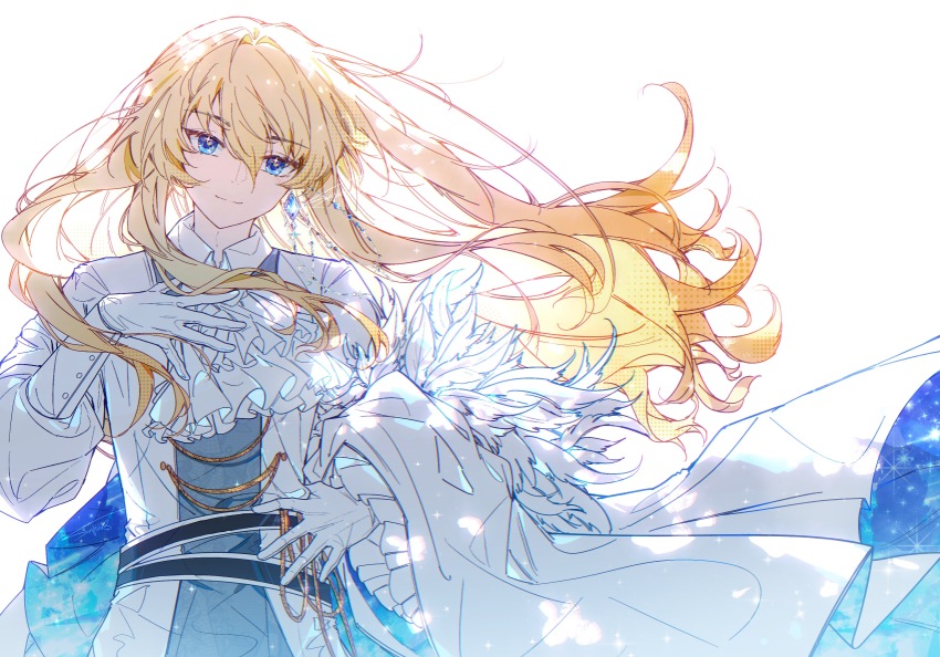 1boy, absurdres, ascot, bishounen, blonde_hair, blue_eyes, cape, chinese_commentary