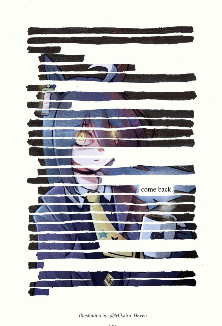 1girl, animal_ears, animal_print, bags_under_eyes, black_choker, black_hair, black_shirt, blackout_poetry