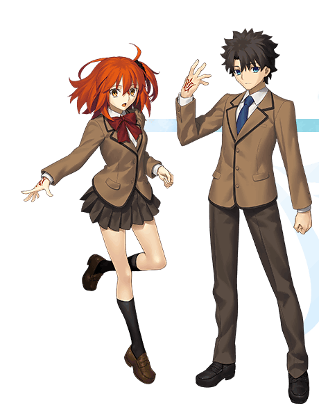 1boy, 1girl, ahoge, black_hair, black_shoes, black_socks, blue_eyes, blue_necktie