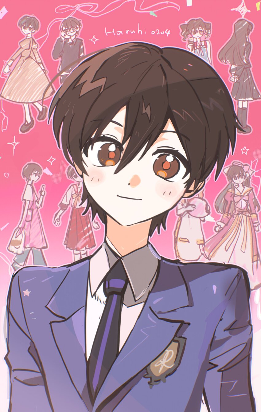 0021, absurdres, apron, arms_behind_back, bag, black_jacket, black_shoes, black_skirt