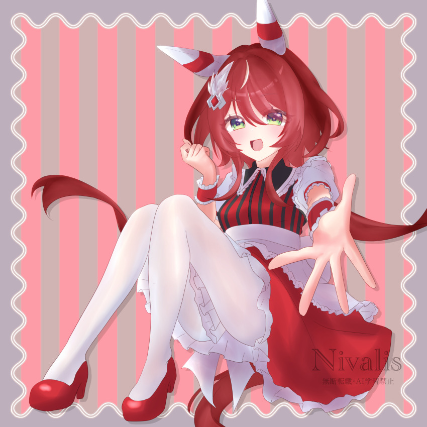 1girl, absurdres, animal_ears, blush, breasts, commentary_request, galanthus, green_eyes