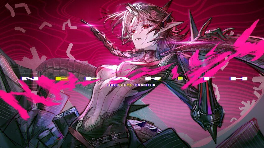 1girl, arknights, arknights:_endfield, banban_(vvvviiiiiia), braid, breasts, character_name, earrings