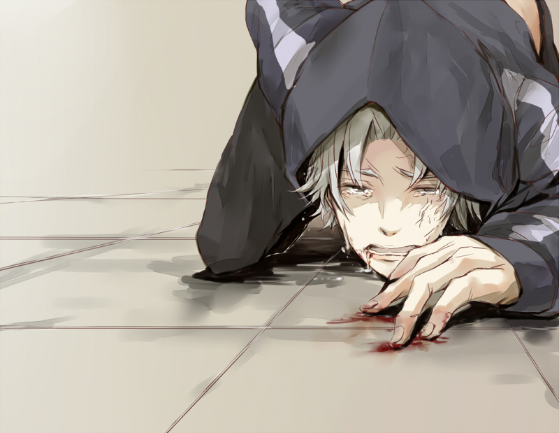 1boy, bad_id, bad_pixiv_id, blood, fate/stay_night, fate/zero, fate_(series), hood