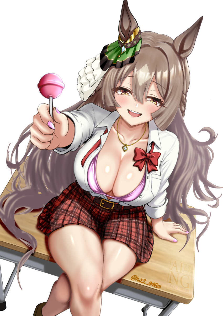 1girl, absurdres, amesuku_gyaru, animal_ears, blush, bow, bowtie, bra