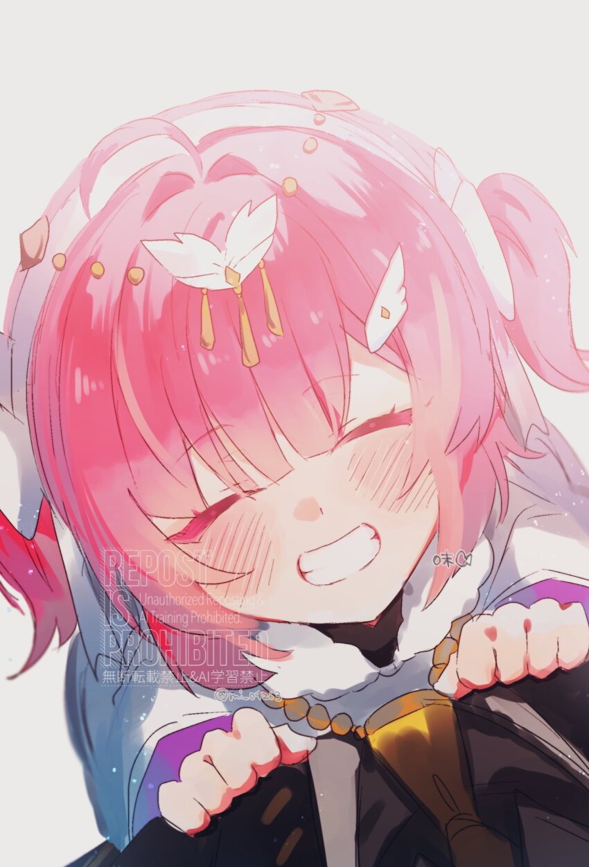 1boy, 1girl, adoptive_parent_and_adoptive_child, aemeath_(wuthering_waves), aemeath_(young)_(wuthering_waves), aged_down, ahoge, blush