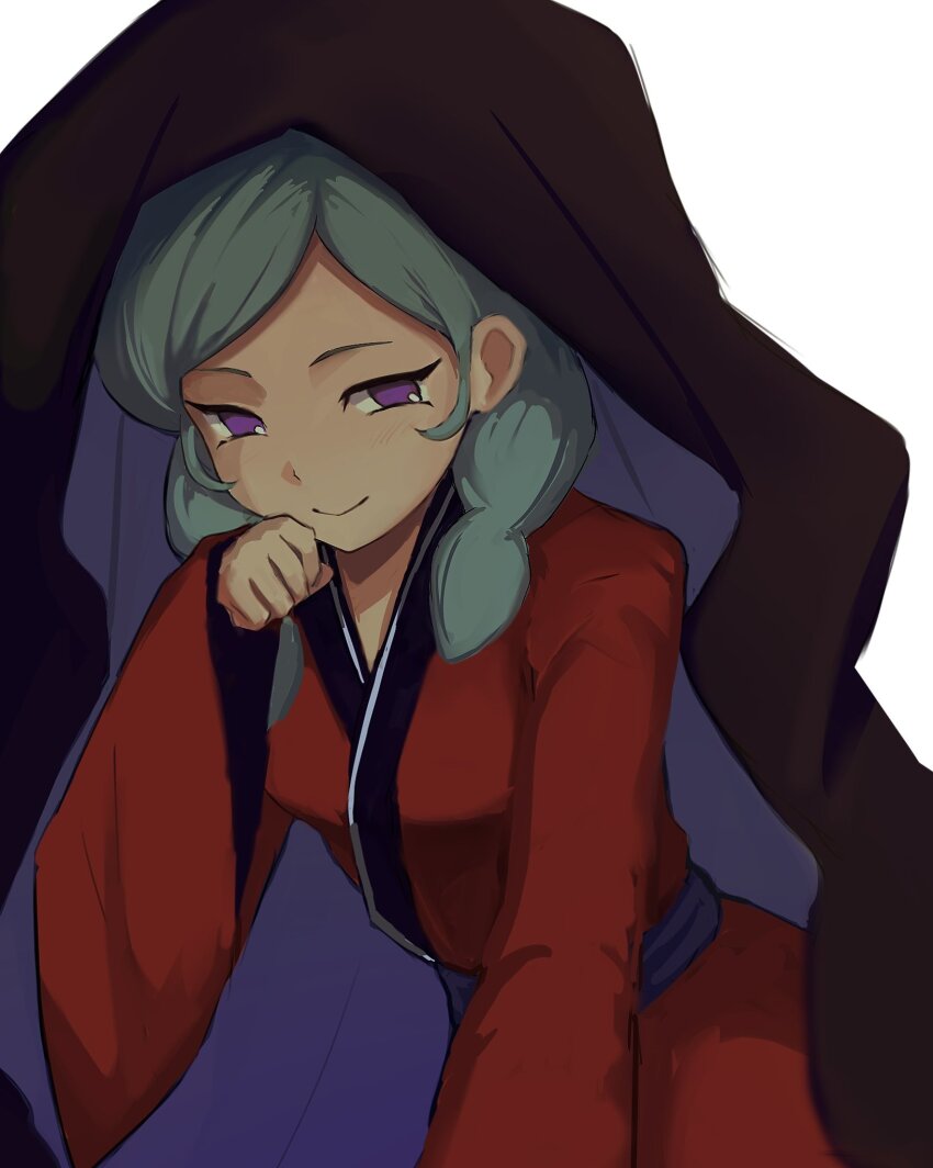 1girl, aqua_hair, beta_(inazuma_eleven), black_veil, breasts, fibe7z, hand_up, highres