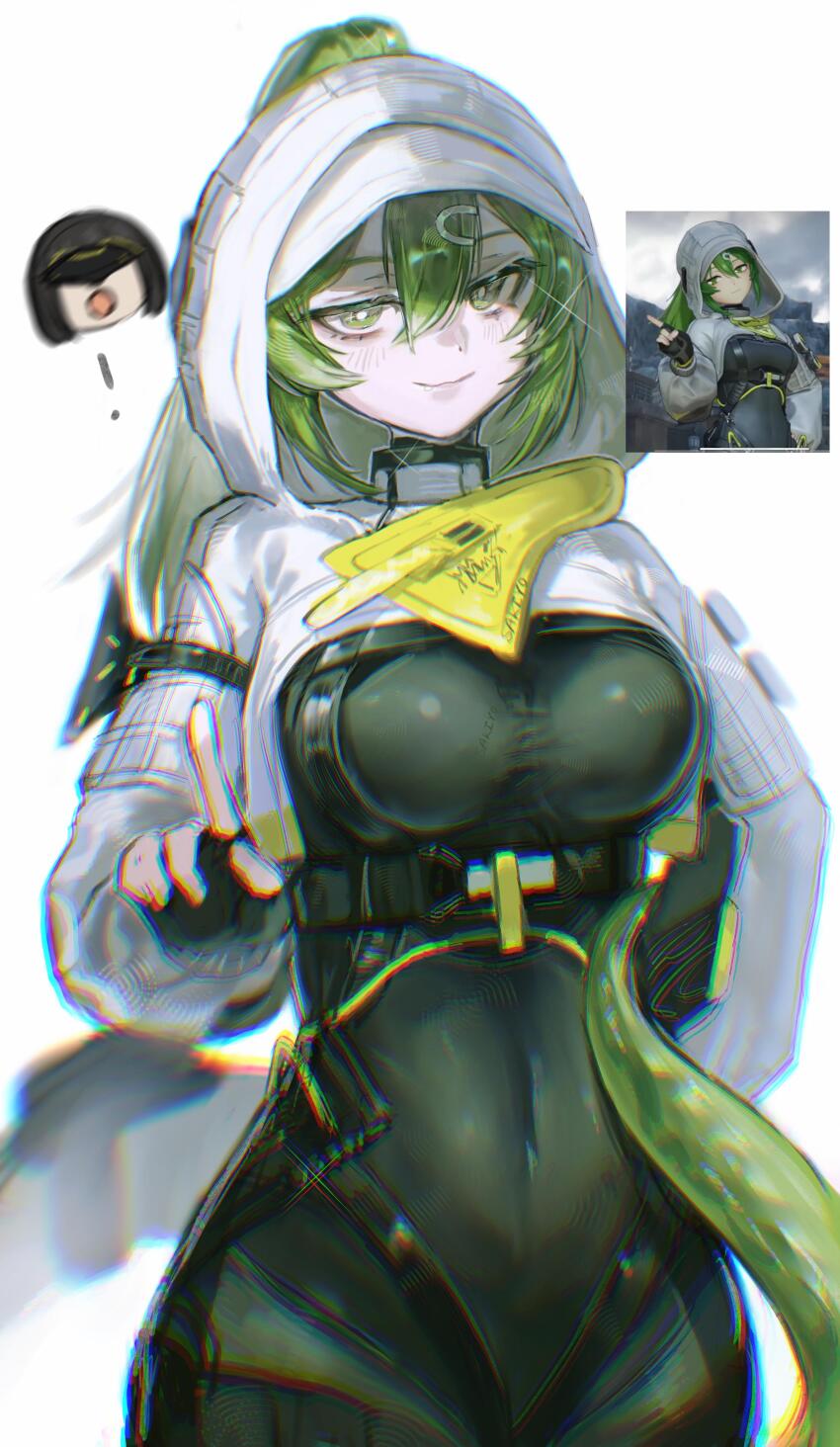 !, 2girls, absurdres, arknights, arknights:_endfield, artist_name, black_bodysuit, black_hair