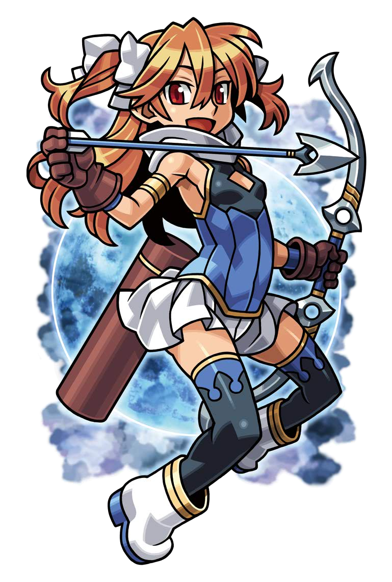 1girl, ankle_boots, armlet, arrow_(projectile), artemis_phoebus, blue_shirt, boots, bow_(weapon)