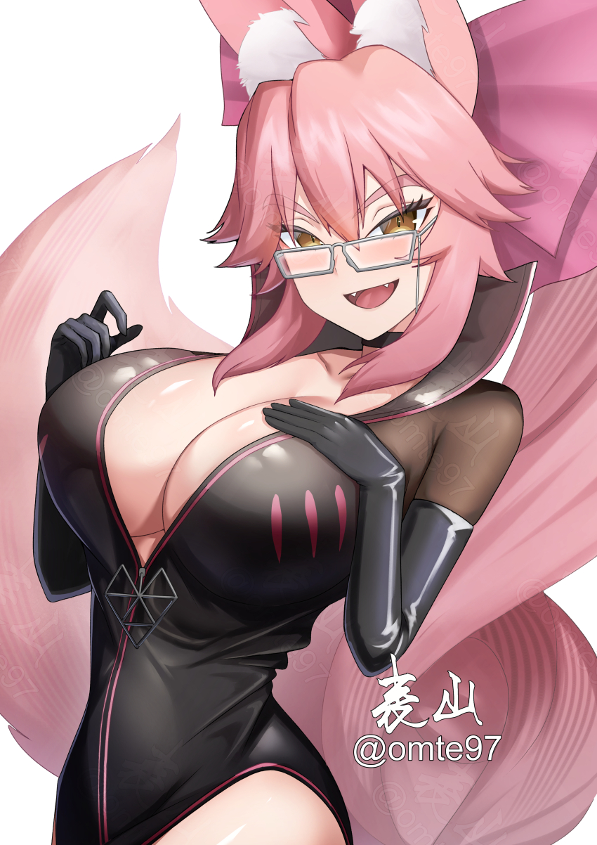 1girl, absurdres, animal_ear_fluff, animal_ears, black_bodysuit, blush, bodysuit, bow