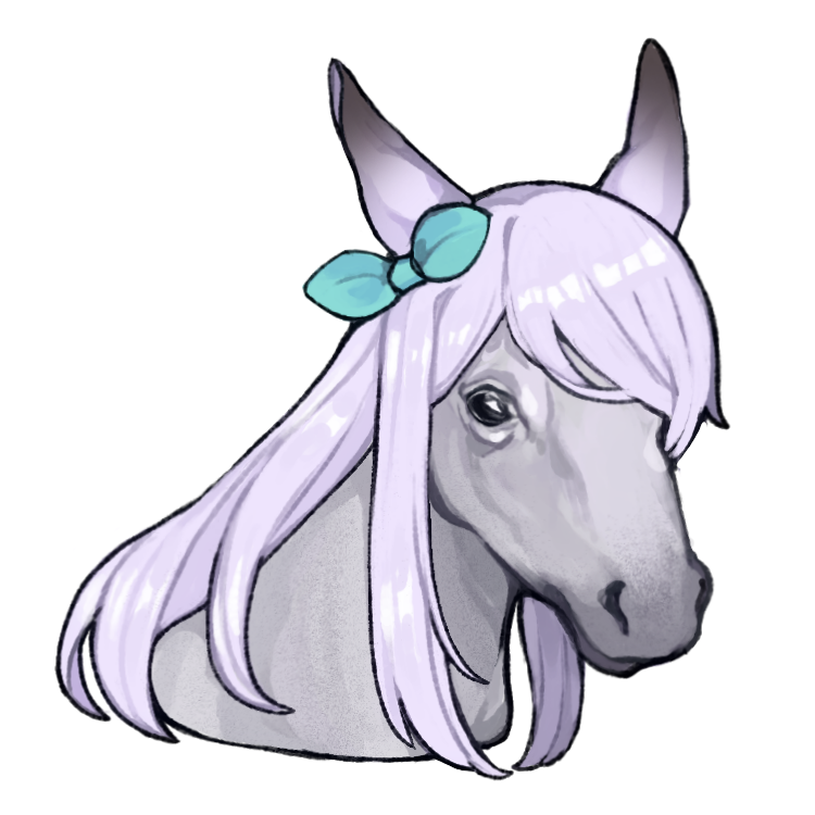 animal_ears, animal_focus, aqua_bow, borrowed_hairstyle, bow, ear_bow, ear_ribbon, horse