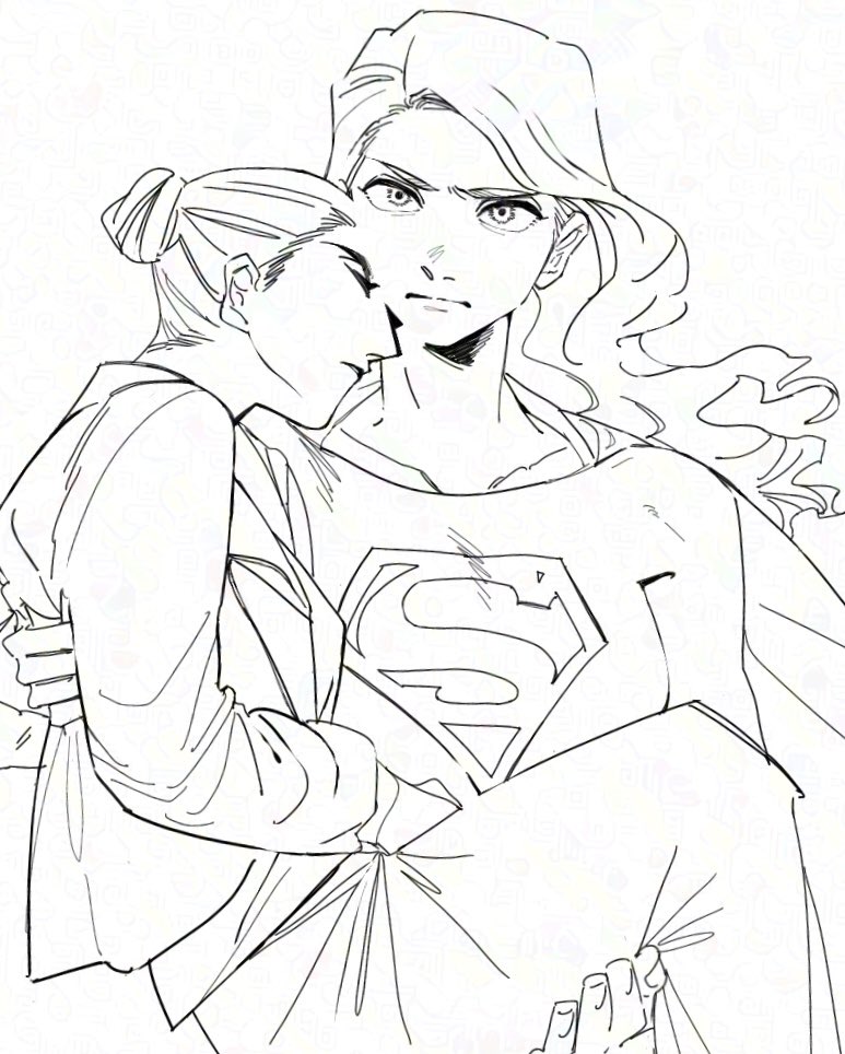 2girls, carrying, carrying_person, closed_eyes, gaugau7696, hair_bun, kara_danvers, lena_luthor