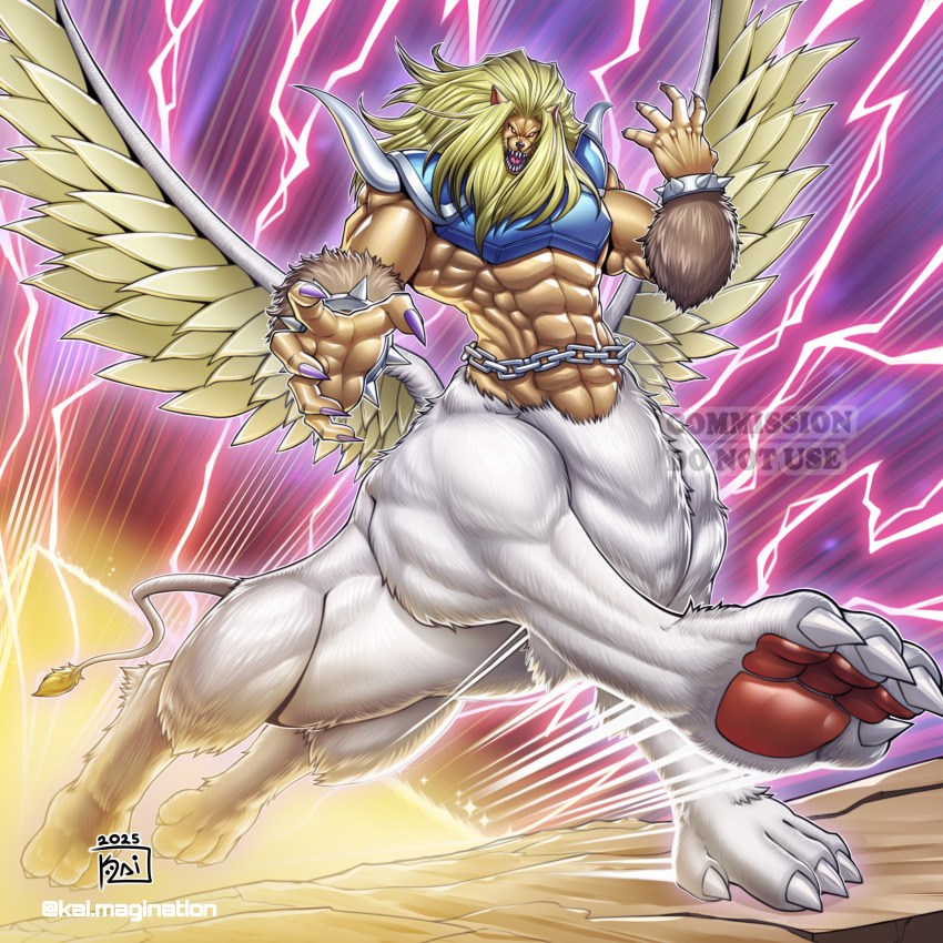 1boy, abs, absurdres, animal_ears, animal_nose, armor, blonde_hair, blue_armor