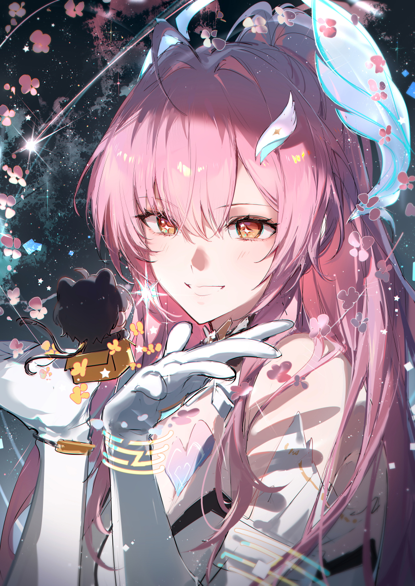 1boy, 1girl, absurdres, aemeath_(wuthering_waves), ahoge, animal_ears, bare_shoulders, box