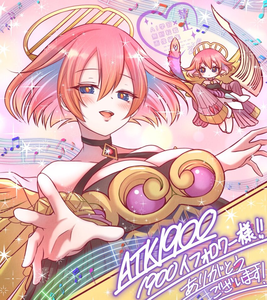 2girls, blue_eyes, blush, breasts, cleavage, collarbone, commentary_request, dress