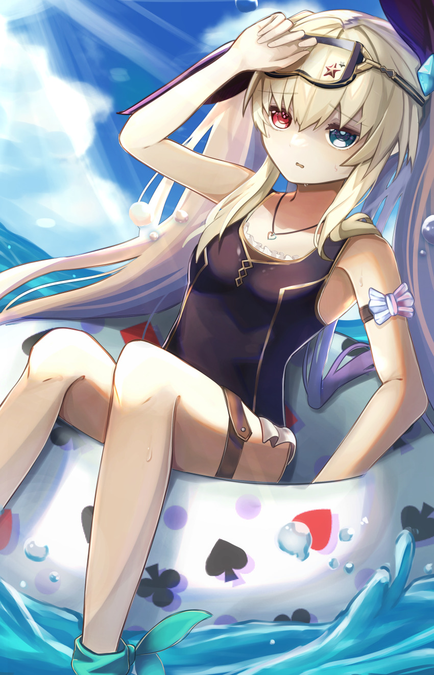 1girl, absurdres, belt, blonde_hair, blue_eyes, breasts, chaos_alice_(gakuen_summer)_(grimms_notes), chaos_alice_(grimms_notes)