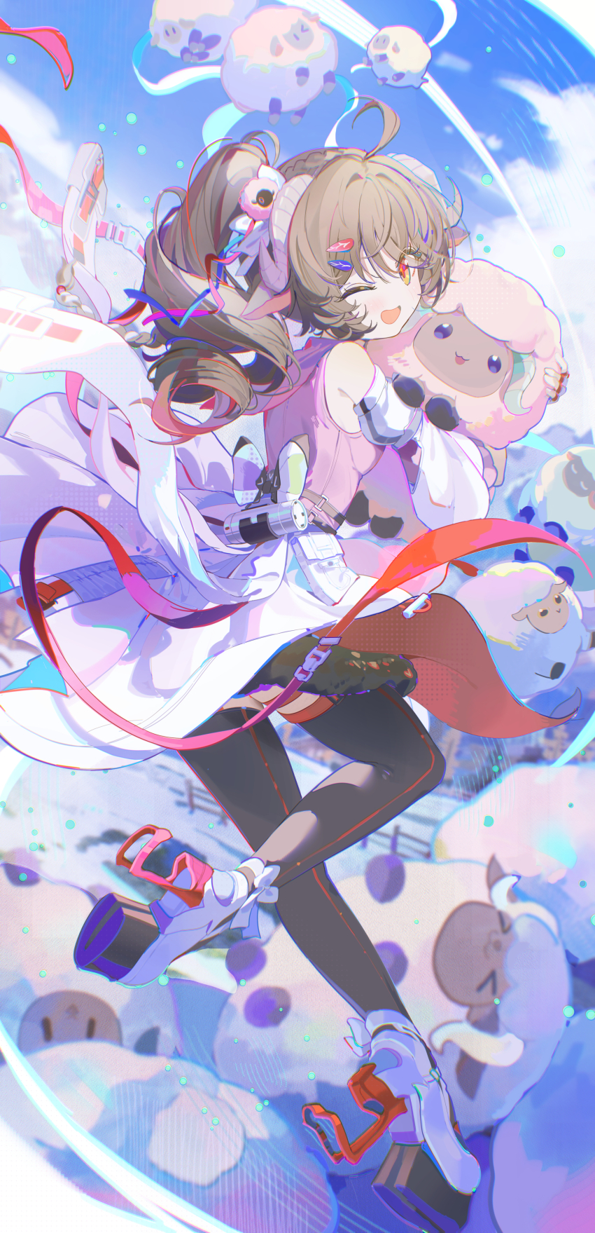 1girl, absurdres, ahoge, animal, animal_ears, ardelia_(arknights), arknights, arknights:_endfield